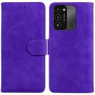 For Tecno Spark Go 2022 / Spark 8C Skin Feel Pure Color Flip Leather Phone Case(Purple) - 1