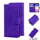 For iPhone 11 Skin Feel Pure Color Flip Leather Phone Case (Purple) - 1