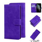 For iPhone 11 Pro Skin Feel Pure Color Flip Leather Phone Case (Purple) - 1