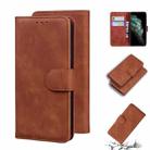 For iPhone 11 Pro Skin Feel Pure Color Flip Leather Phone Case (Brown) - 1