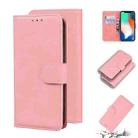 For iPhone X / XS Skin Feel Pure Color Flip Leather Phone Case(Pink) - 1