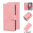 For iPhone XS Max Skin Feel Pure Color Flip Leather Phone Case(Pink) - 1