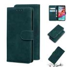 For iPhone XS Max Skin Feel Pure Color Flip Leather Phone Case(Green) - 1