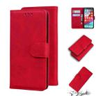 For iPhone XS Max Skin Feel Pure Color Flip Leather Phone Case(Red) - 1