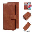 For iPhone XS Max Skin Feel Pure Color Flip Leather Phone Case(Brown) - 1