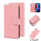 For iPhone 12 mini Skin Feel Pure Color Flip Leather Phone Case (Pink) - 1