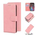 For iPhone 12 Pro Skin Feel Pure Color Flip Leather Phone Case(Pink) - 1