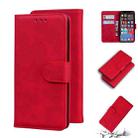 For iPhone 12 Pro Skin Feel Pure Color Flip Leather Phone Case(Red) - 1