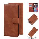 For iPhone 12 Pro Max Skin Feel Pure Color Flip Leather Phone Case(Brown) - 1