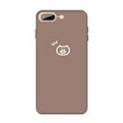 For iPhone 8 Plus / 7 Plus Small Pig Pattern Colorful Frosted TPU Phone Protective Case(Khaki) - 1