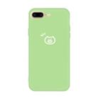 For iPhone 8 Plus / 7 Plus Small Pig Pattern Colorful Frosted TPU Phone Protective Case(Green) - 1