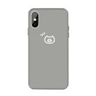 For iPhone X / XS Small Pig Pattern Colorful Frosted TPU Phone Protective Case(Gray) - 1