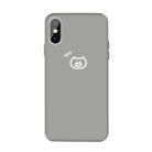 For iPhone XS Max Small Pig Pattern Colorful Frosted TPU Phone Protective Case(Gray) - 1