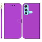 For Infinix Hot 11 X662 Imitated Mirror Surface Horizontal Flip Leather Phone Case(Purple) - 1