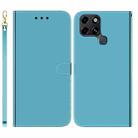 For Infinix Smart 6 Imitated Mirror Surface Horizontal Flip Leather Phone Case(Blue) - 1