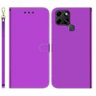 For Infinix Smart 6 Imitated Mirror Surface Horizontal Flip Leather Phone Case(Purple) - 1