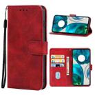 Leather Phone Case For Motorola Moto G52(Red) - 1