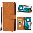 Leather Phone Case For Motorola Moto G52(Brown) - 1