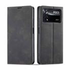For Xiaomi Poco X4 Pro 5G Forwenw Dream Series Oil Edge Strong Magnetism Leather Phone Case(Black) - 1
