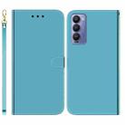 For Tecno Camon 18 / 18P Imitated Mirror Surface Horizontal Flip Leather Phone Case(Blue) - 1