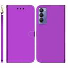 For Tecno Camon 18 / 18P Imitated Mirror Surface Horizontal Flip Leather Phone Case(Purple) - 1