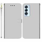 For Tecno Camon 18 Premier Imitated Mirror Surface Horizontal Flip Leather Phone Case(Silver) - 1