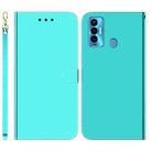 For Tecno Camon 18i Imitated Mirror Surface Horizontal Flip Leather Phone Case(Mint Green) - 1