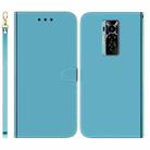 For Tecno Phantom X Imitated Mirror Surface Horizontal Flip Leather Phone Case(Blue) - 1