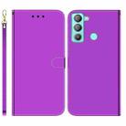 For Tecno Pop 5 LTE BD4 Imitated Mirror Surface Horizontal Flip Leather Phone Case(Purple) - 1