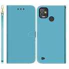 For Tecno Pop 5P Imitated Mirror Surface Horizontal Flip Leather Phone Case(Blue) - 1