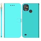 For Tecno Pop 5P Imitated Mirror Surface Horizontal Flip Leather Phone Case(Mint Green) - 1