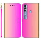 For Tecno Spark 7 Pro Imitated Mirror Surface Horizontal Flip Leather Phone Case(Gradient Color) - 1