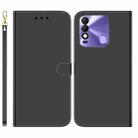 For Tecno Spark 8 / 8T Imitated Mirror Surface Horizontal Flip Leather Phone Case(Black) - 1