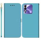 For Tecno Spark 8 / 8T Imitated Mirror Surface Horizontal Flip Leather Phone Case(Blue) - 1