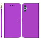 For Tecno Spark 8P Imitated Mirror Surface Horizontal Flip Leather Phone Case(Purple) - 1