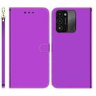 For Tecno Spark Go 2022 / Spark 8C Imitated Mirror Surface Horizontal Flip Leather Phone Case(Purple) - 1