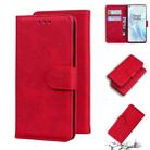 For OnePlus 8 Skin Feel Pure Color Flip Leather Phone Case(Red) - 1