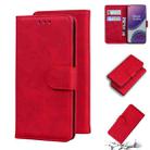 For OnePlus 8T Skin Feel Pure Color Flip Leather Phone Case(Red) - 1
