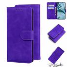 For OnePlus Nord Skin Feel Pure Color Flip Leather Phone Case(Purple) - 1