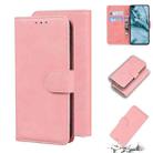 For OnePlus Nord Skin Feel Pure Color Flip Leather Phone Case(Pink) - 1