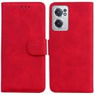 For OnePlus Nord CE 2 5G Skin Feel Pure Color Flip Leather Phone Case(Red) - 1