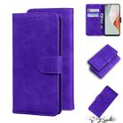 For OnePlus Nord N100 Skin Feel Pure Color Flip Leather Phone Case(Purple) - 1