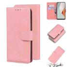 For OnePlus Nord N100 Skin Feel Pure Color Flip Leather Phone Case(Pink) - 1