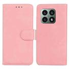 For OnePlus 10 Pro 5G Skin Feel Pure Color Flip Leather Phone Case(Pink) - 1