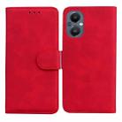 For OnePlus Nord N20 5G Skin Feel Pure Color Flip Leather Phone Case(Red) - 1