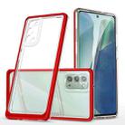 For Samsung Galaxy Note20 Clear Acrylic+PC+TPU Shockproof Phone Case(Red) - 1