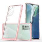 For Samsung Galaxy Note20 Clear Acrylic+PC+TPU Shockproof Phone Case(Pink) - 1