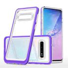 For Samsung Galaxy S10 Clear Acrylic+PC+TPU Shockproof Phone Case(Purple) - 1