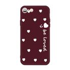 For iPhone 6s / 6 Smiling Face Multiple Love-hearts Pattern Colorful Frosted TPU Phone Protective Case(Wine Red) - 1