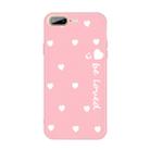 For iPhone 8 Plus / 7 Plus Smiling Face Multiple Love-hearts Pattern Colorful Frosted TPU Phone Protective Case(Pink) - 1